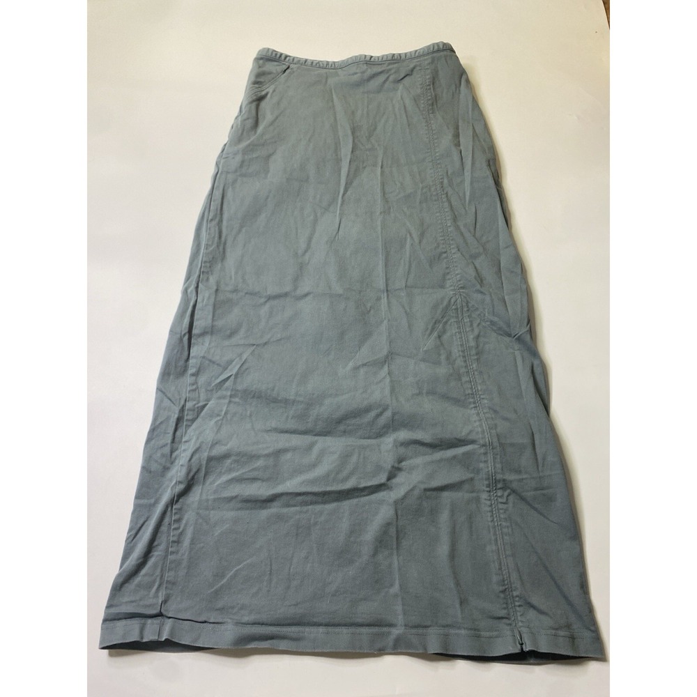 Patagonia Women's Sz 19 Blue Stretch Cotton Front Maxi Casual Skirt Grunge Fairy